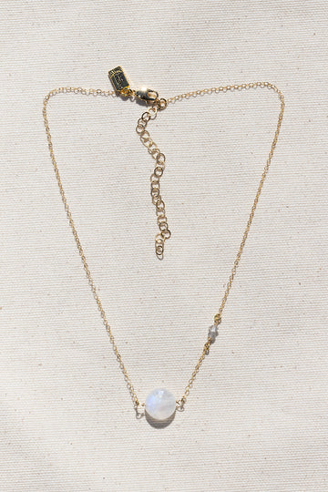 MACARON NECKLACE- RAINBOW MOONSTONE
